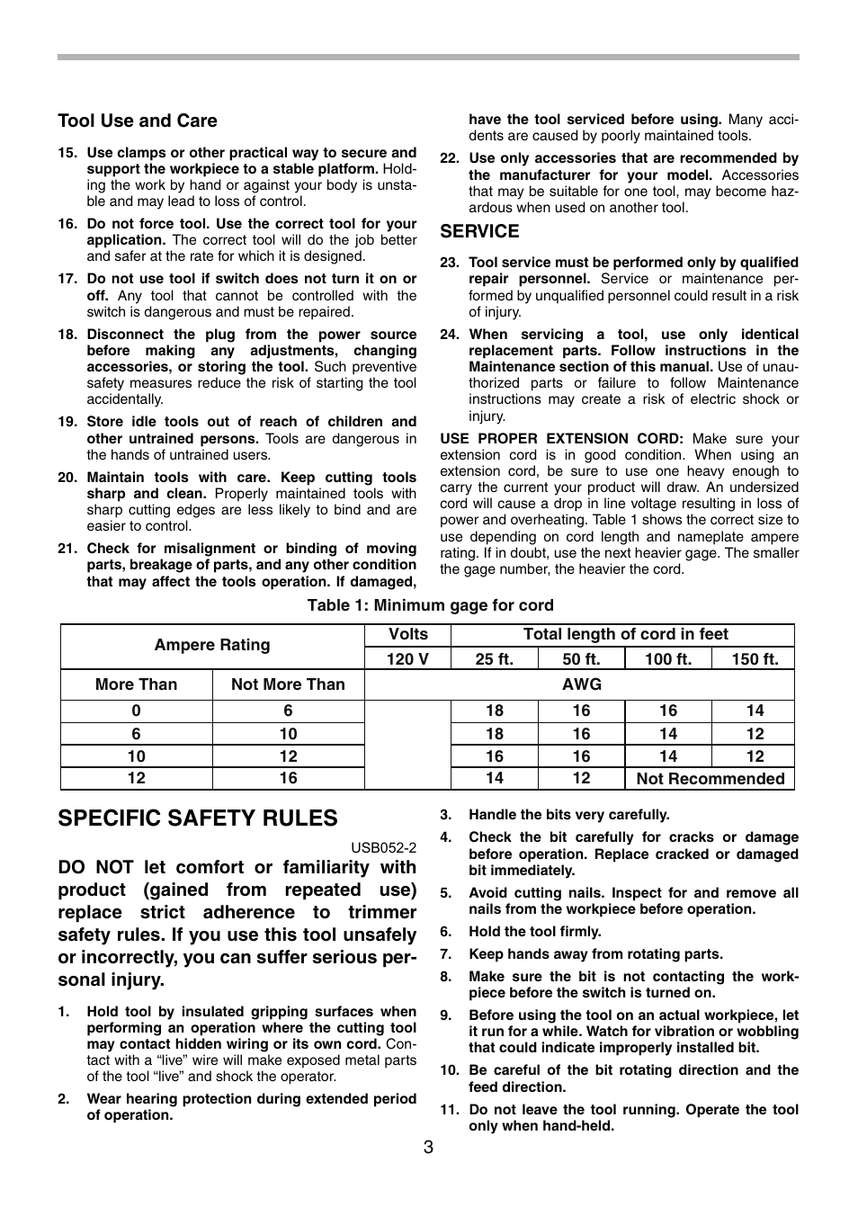 Specific safety rules | Makita 3708FC User Manual | Page 3 / 28