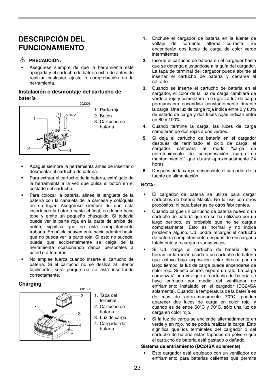 Descripción del funcionamiento | Makita BTW200 User Manual | Page 23 / 28