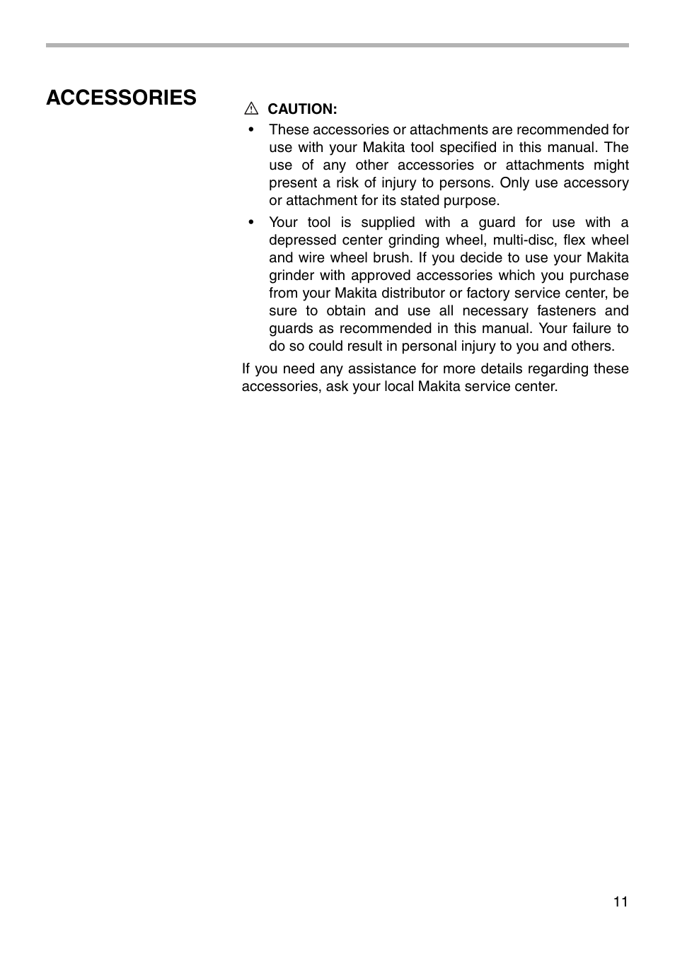 Accessories | Makita N9514B User Manual | Page 11 / 16