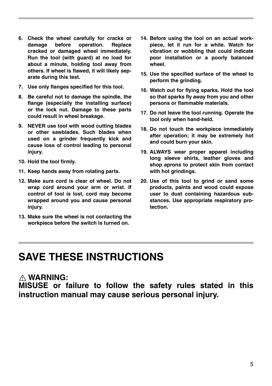Save these instructions | Makita N9514B User Manual | Page 5 / 16