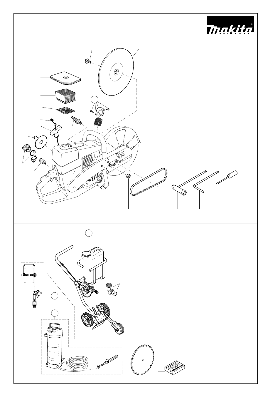Extrait de la liste des pièces de rechange | Makita DPC 6400 User Manual | Page 56 / 86