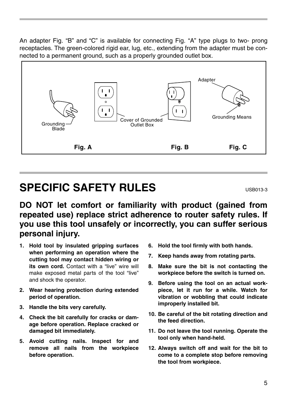 Specific safety rules | Makita Router RF1101 User Manual | Page 5 / 20