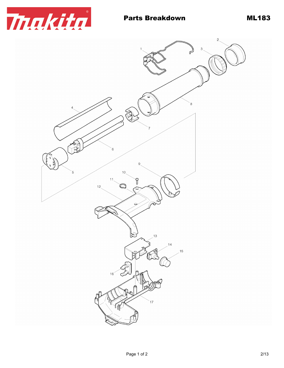 Makita ML183 User Manual | 2 pages