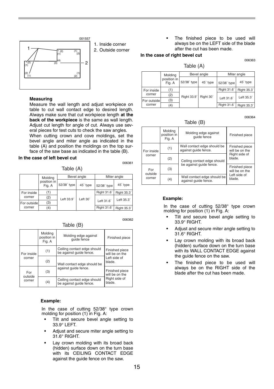 Table (a), Table (b) | Makita LS1214F User Manual | Page 15 / 76