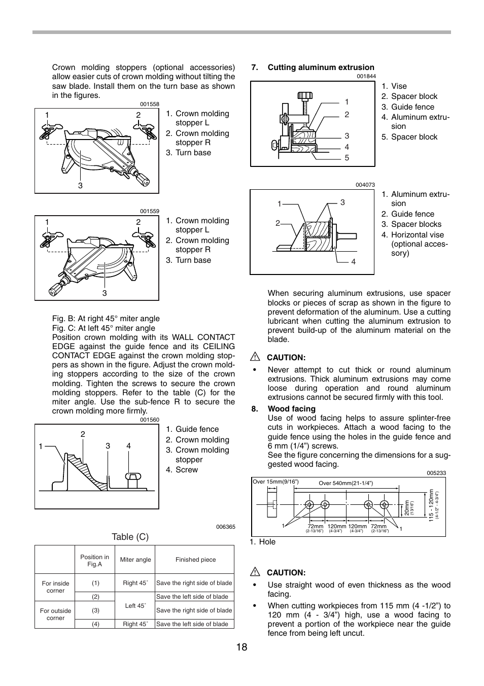 Table (c) | Makita LS1214F User Manual | Page 18 / 76