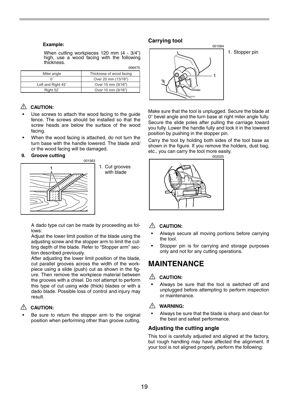 Maintenance | Makita LS1214F User Manual | Page 19 / 76