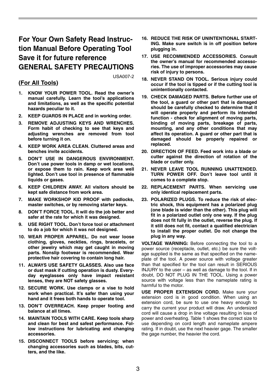 For all tools) | Makita LS1214F User Manual | Page 3 / 76