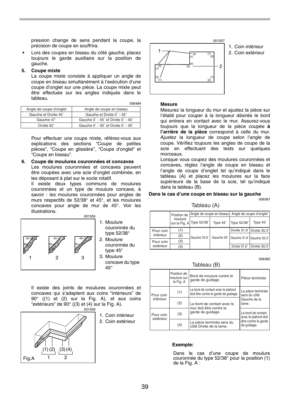 Tableau (a), Tableau (b) | Makita LS1214F User Manual | Page 39 / 76