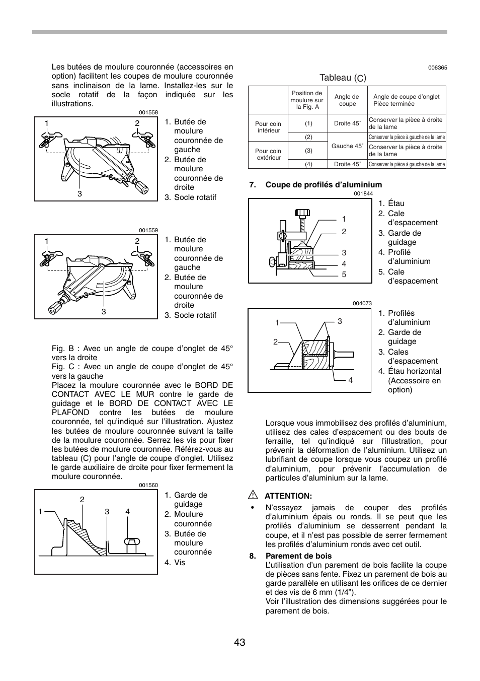 Tableau (c) | Makita LS1214F User Manual | Page 43 / 76