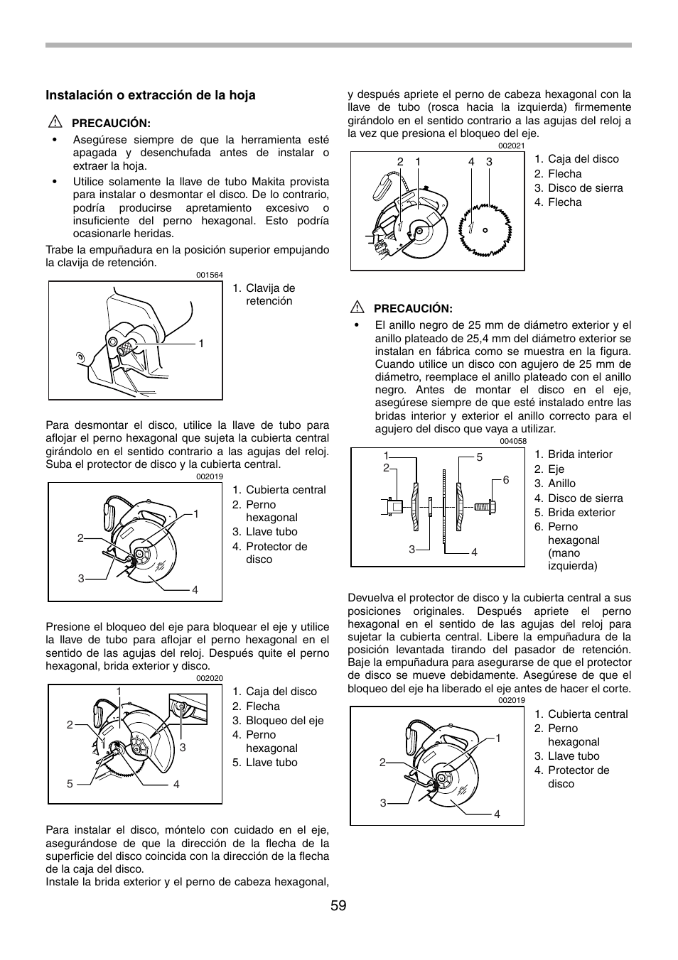 Makita LS1214F User Manual | Page 59 / 76