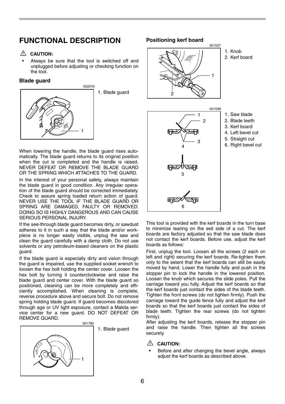 Functional description | Makita LS1214F User Manual | Page 6 / 76