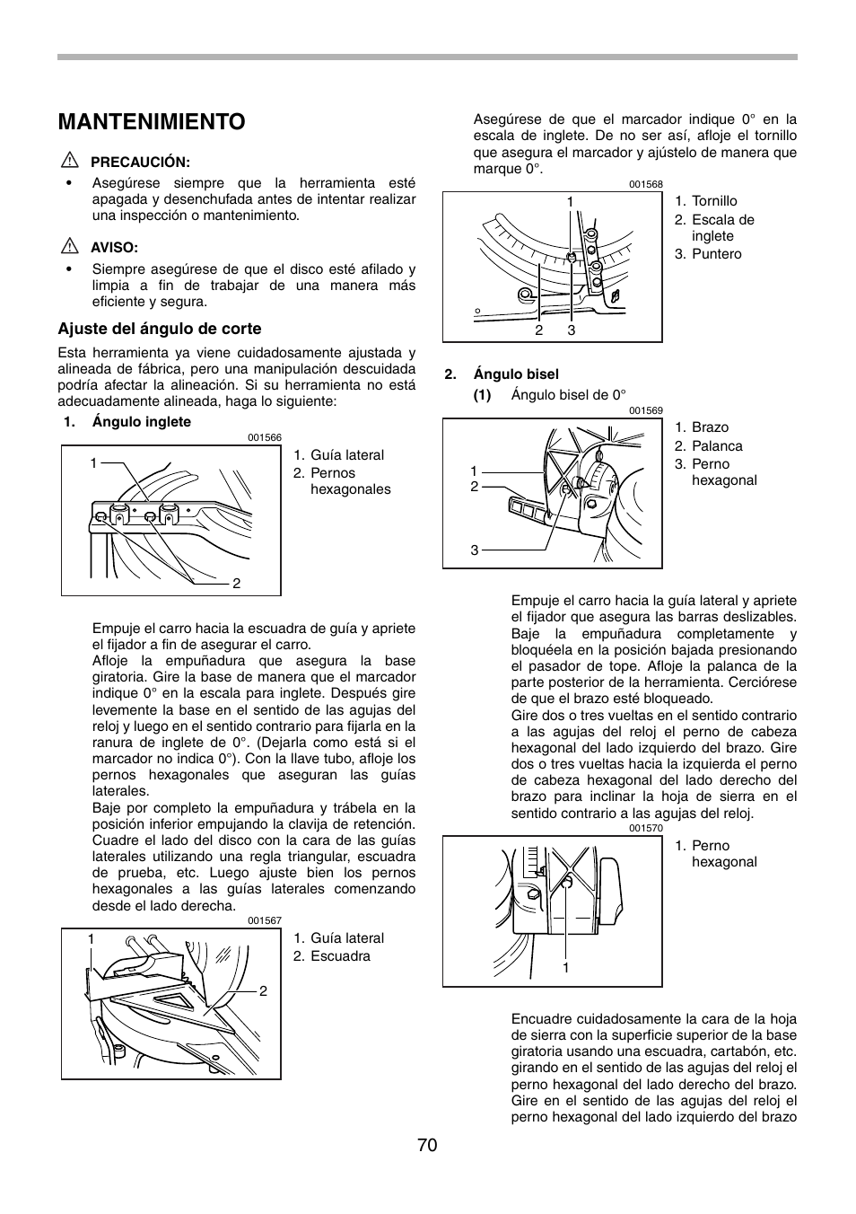 Mantenimiento | Makita LS1214F User Manual | Page 70 / 76