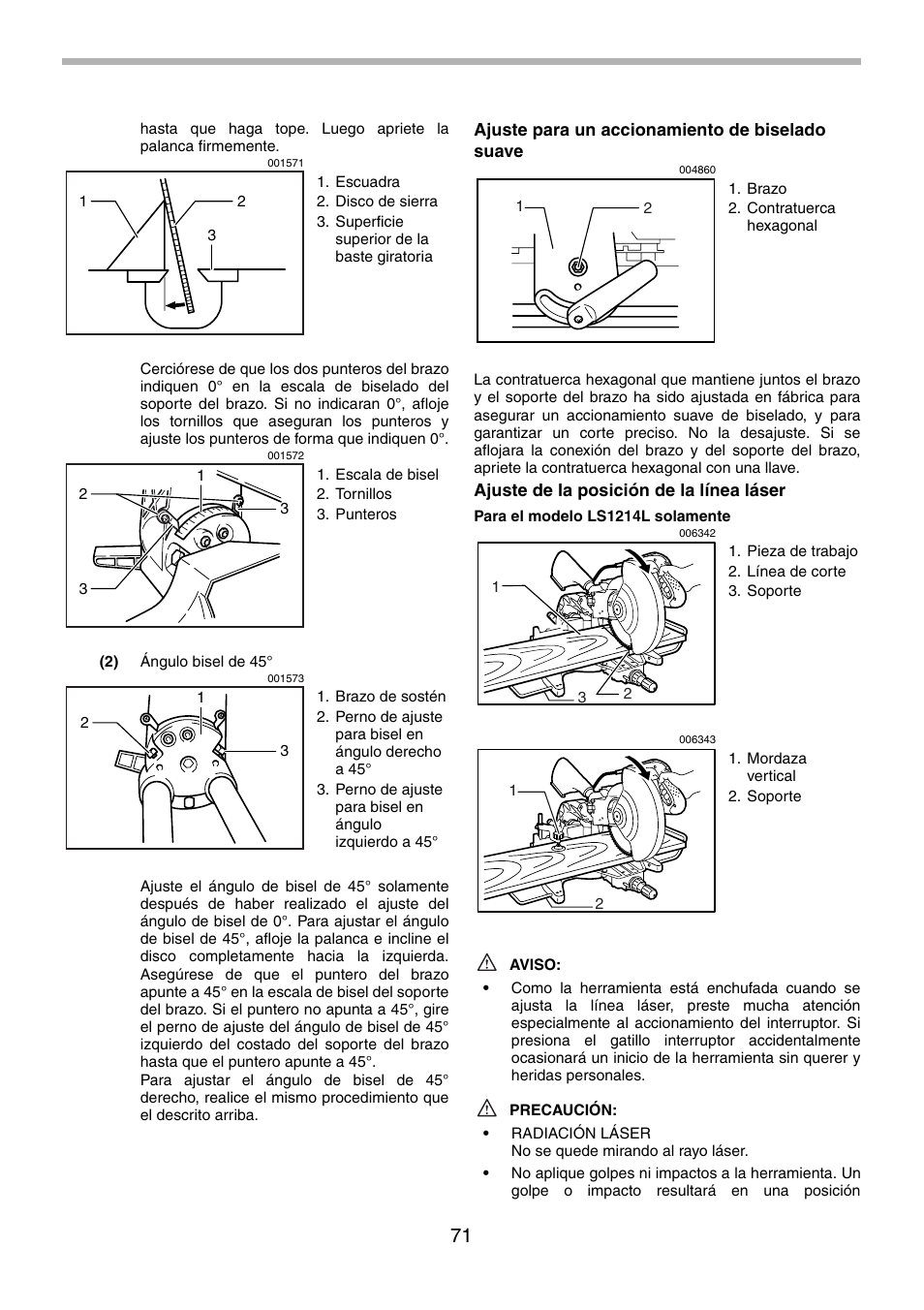 Makita LS1214F User Manual | Page 71 / 76