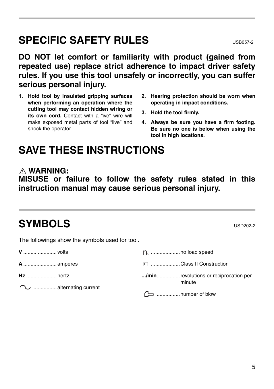 Specific safety rules, Save these instructions, Symbols | Makita 6951 User Manual | Page 5 / 16