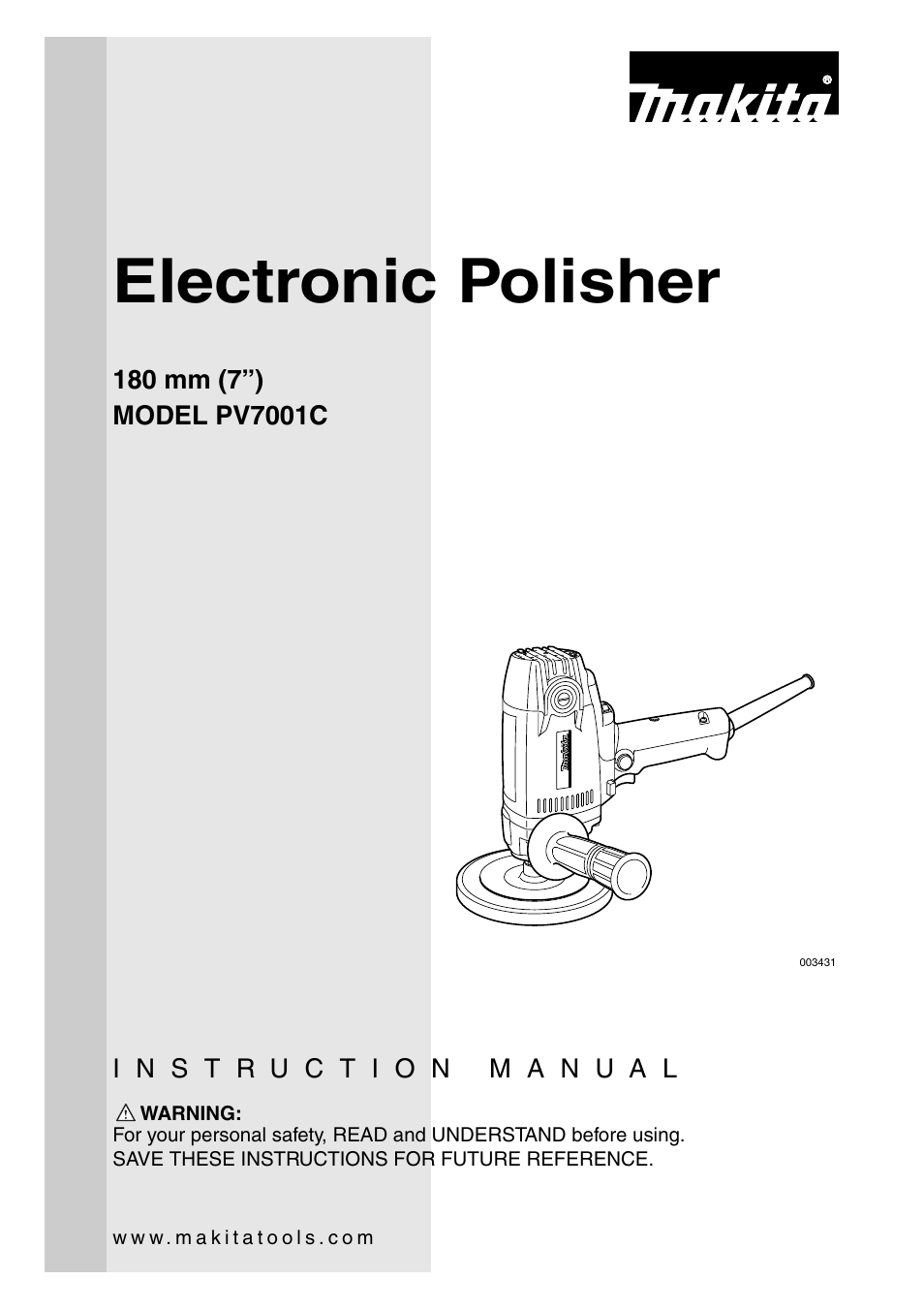 Makita Electronic Polisher PV7001C User Manual | 16 pages