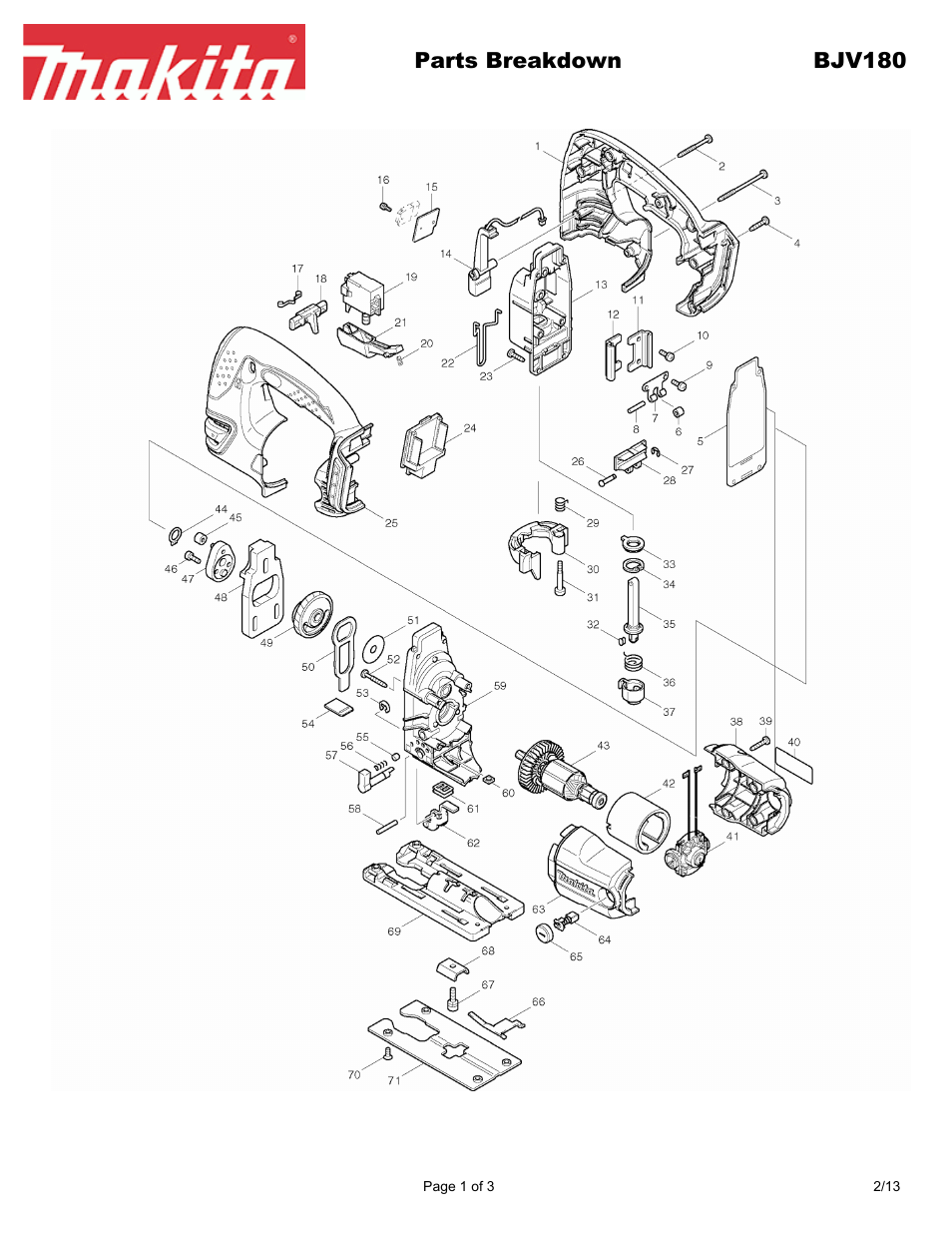 Makita BJV180 User Manual | 3 pages