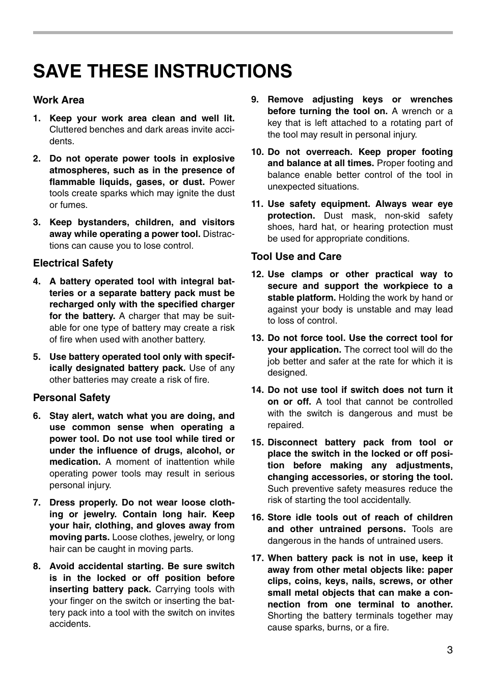 Save these instructions | Makita BDF460 User Manual | Page 3 / 24