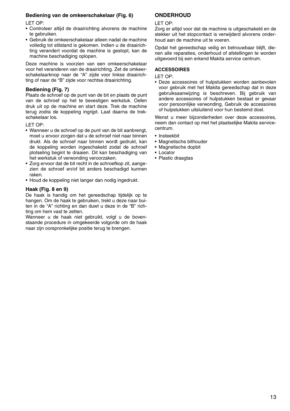 Makita Screw Driver 6826N User Manual | Page 13 / 32