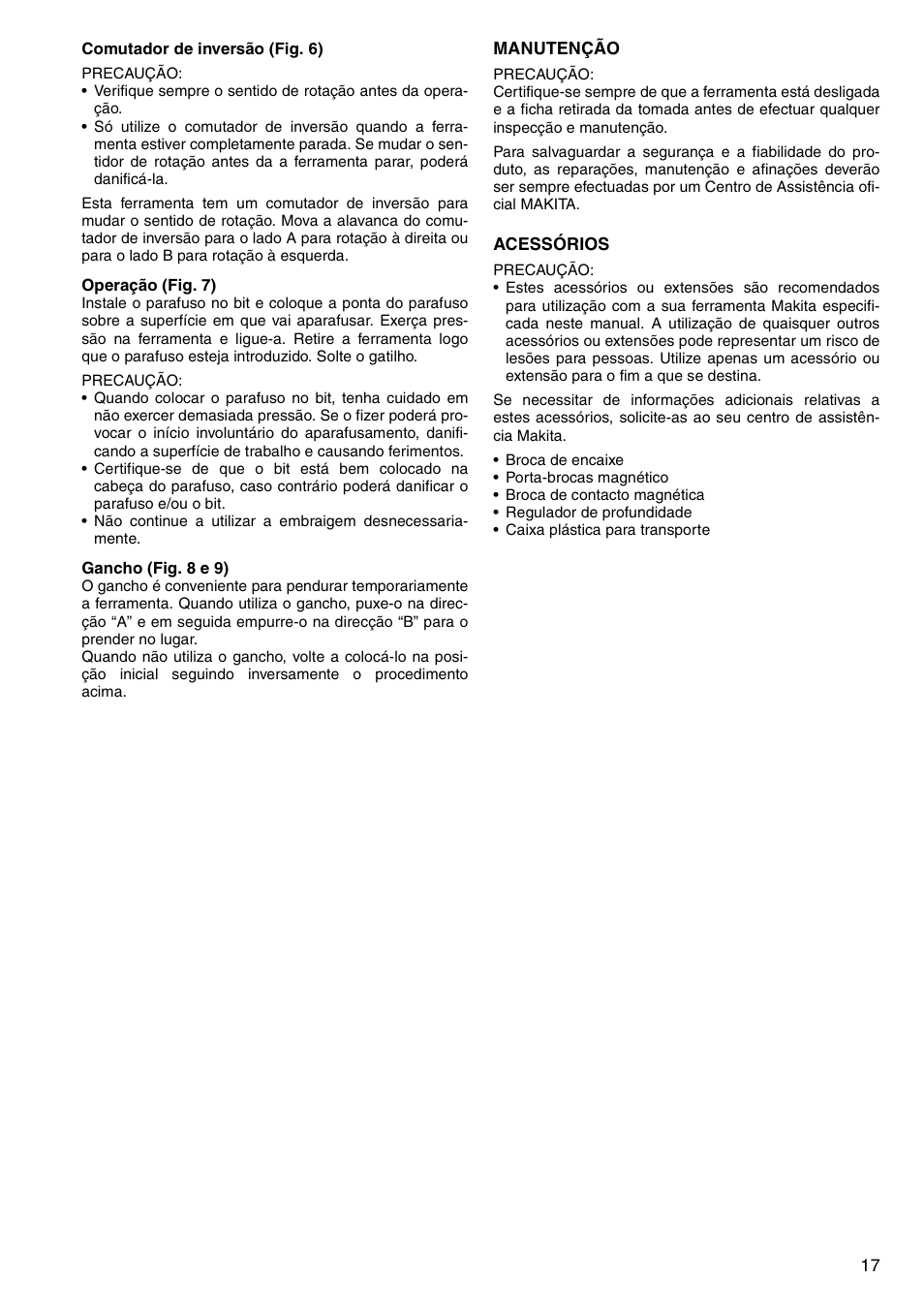 Makita Screw Driver 6826N User Manual | Page 17 / 32