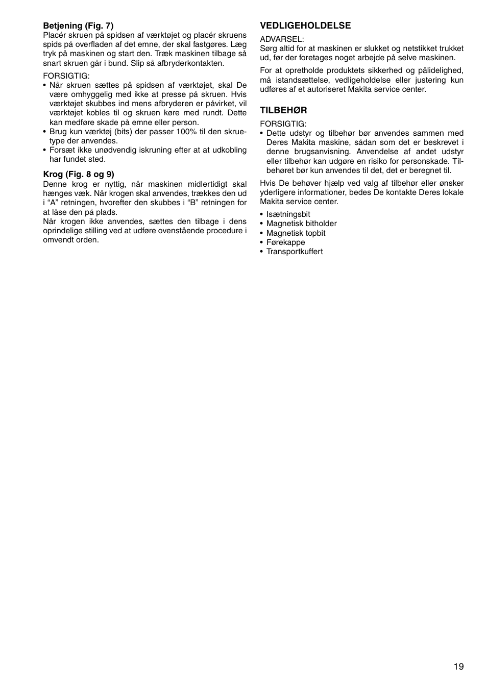 Makita Screw Driver 6826N User Manual | Page 19 / 32
