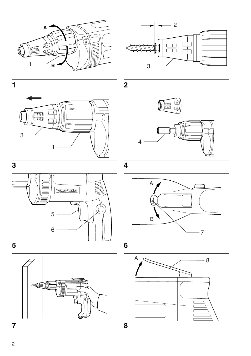 Makita Screw Driver 6826N User Manual | Page 2 / 32