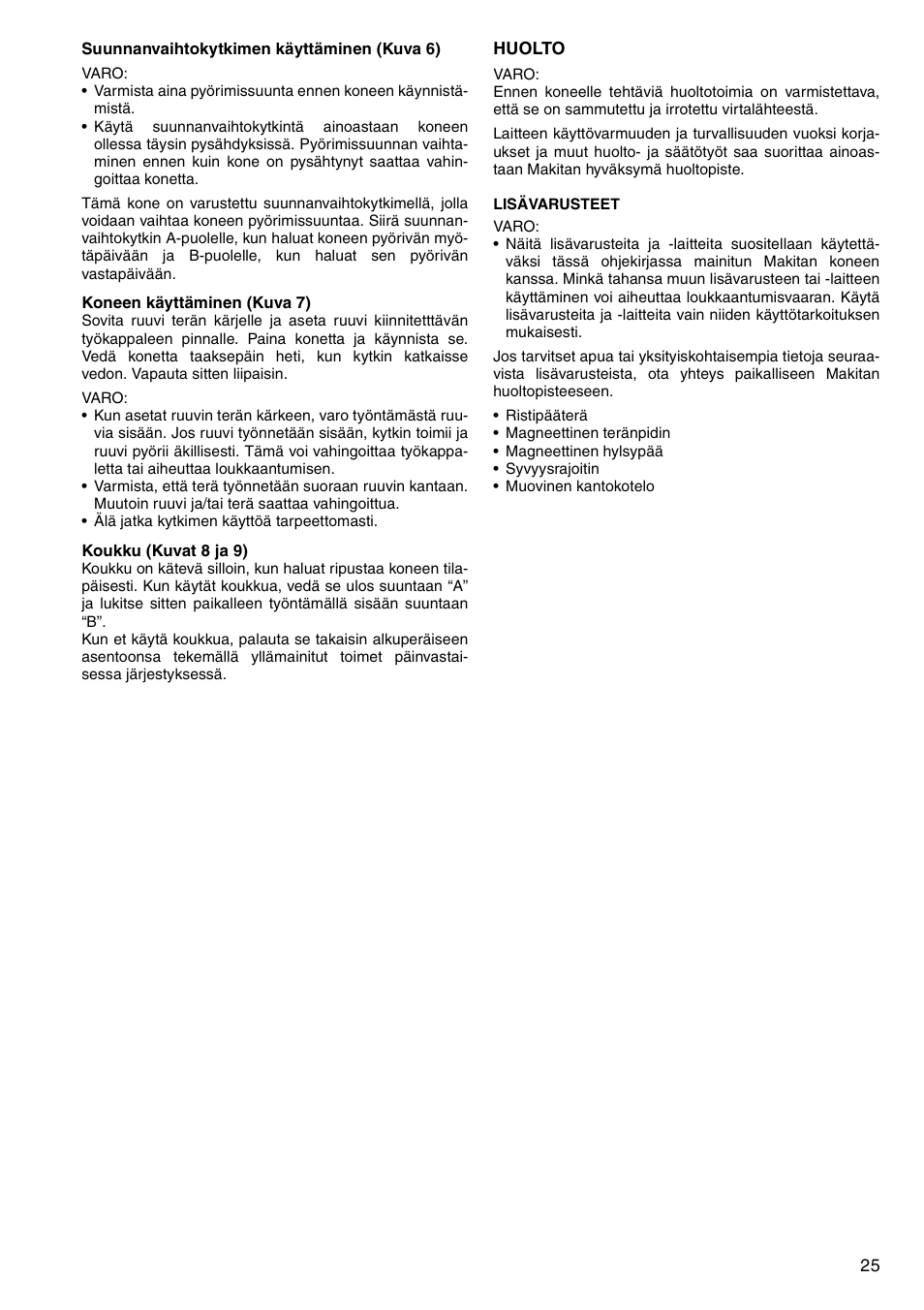 Makita Screw Driver 6826N User Manual | Page 25 / 32