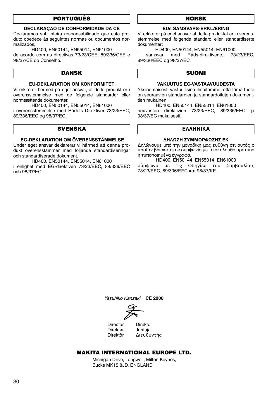 Makita Screw Driver 6826N User Manual | Page 30 / 32