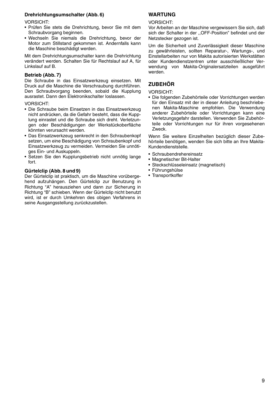 Makita Screw Driver 6826N User Manual | Page 9 / 32