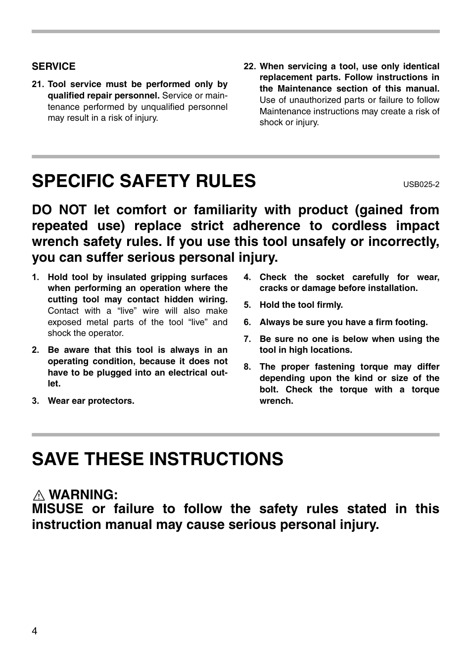 Specific safety rules, Save these instructions | Makita 6918D User Manual | Page 4 / 16