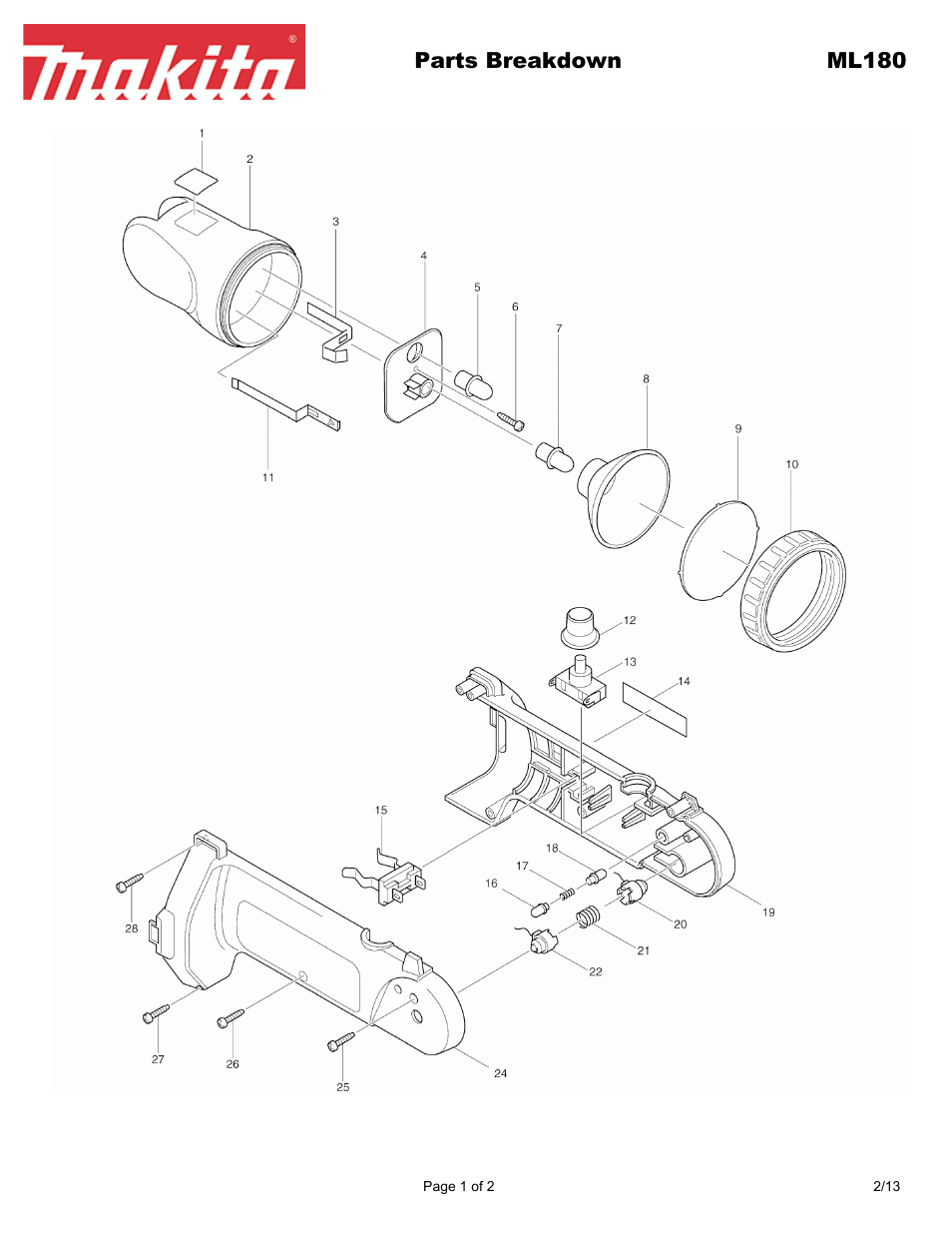 Makita ML18 User Manual | 2 pages