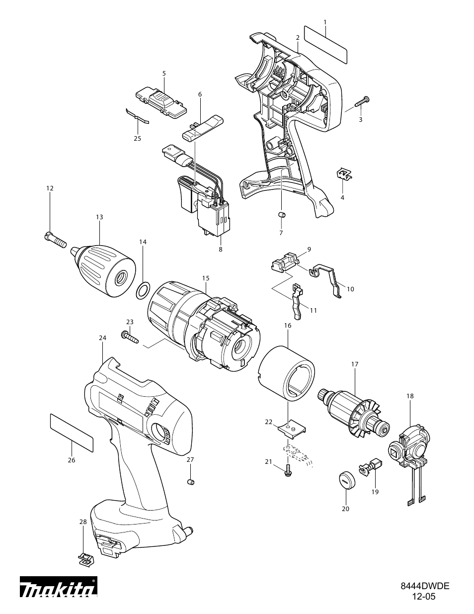 Makita 8444DWDE User Manual | 2 pages