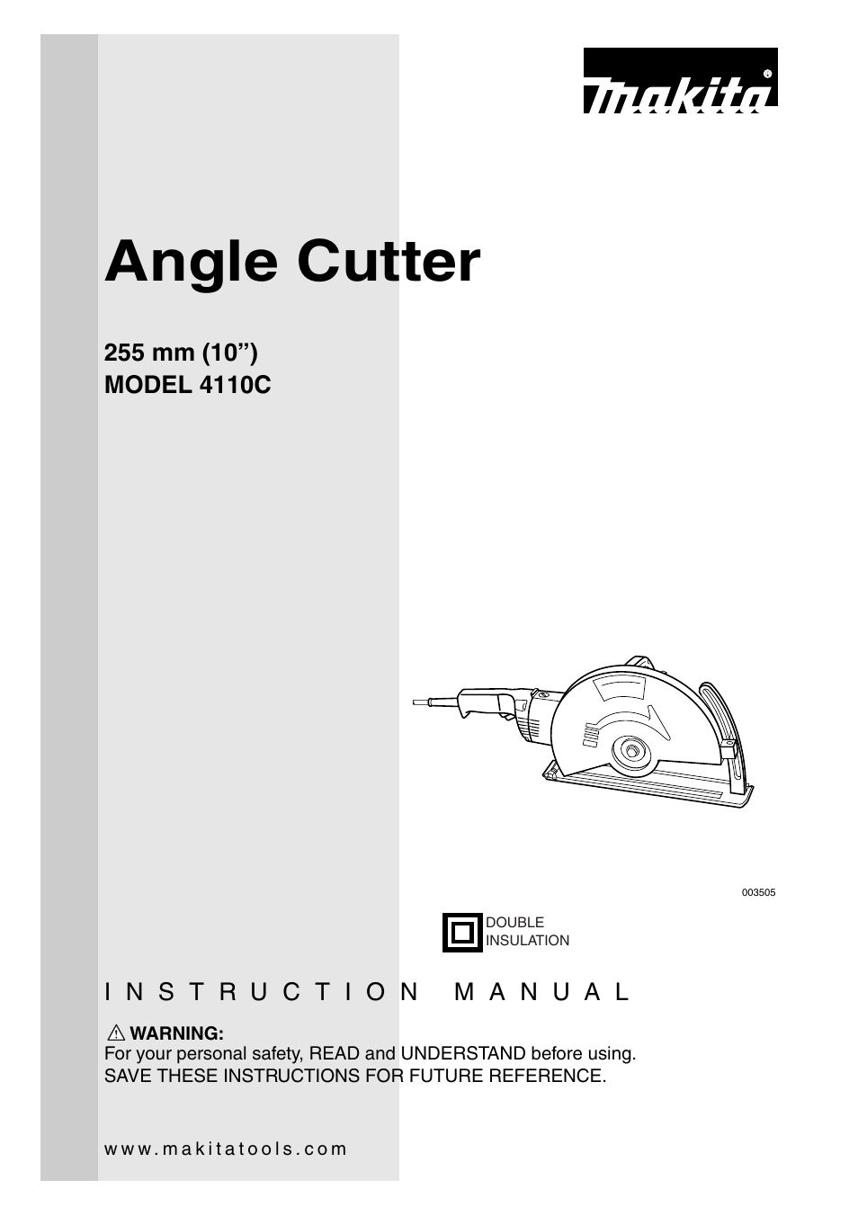 Makita ANGLE CUTTER 4110C User Manual | 16 pages