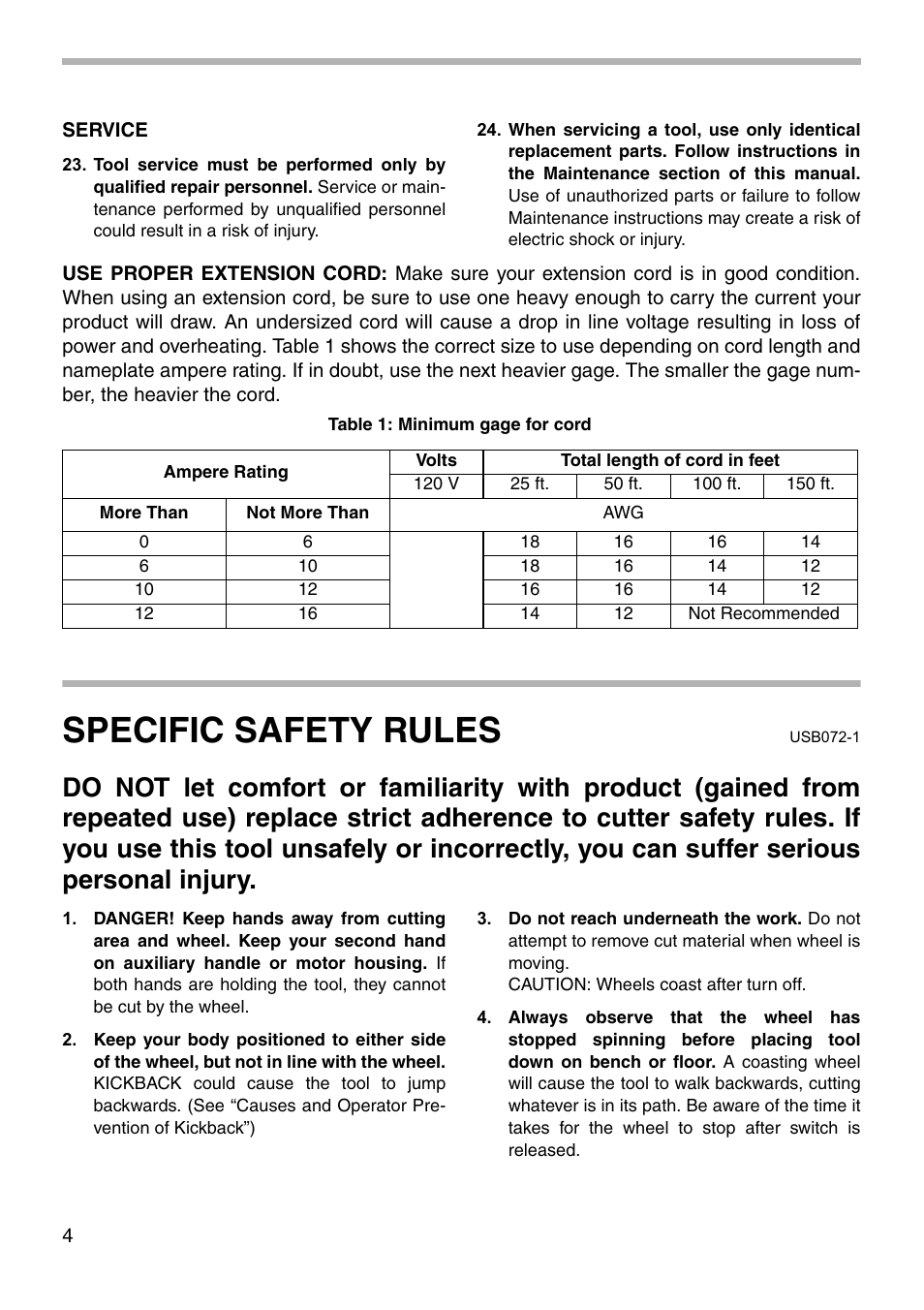Specific safety rules | Makita ANGLE CUTTER 4110C User Manual | Page 4 / 16