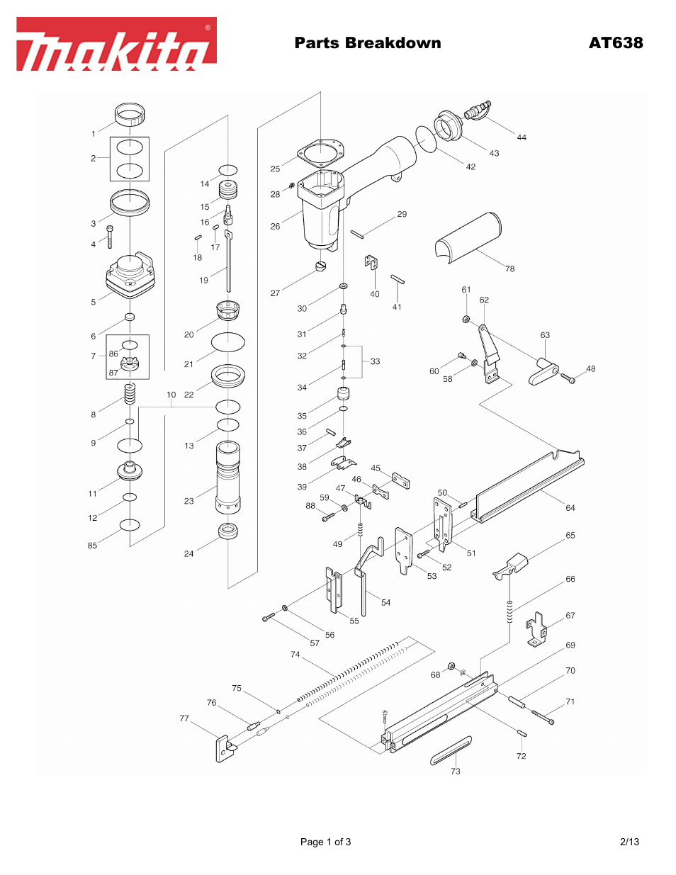 Makita AT638 User Manual | 3 pages