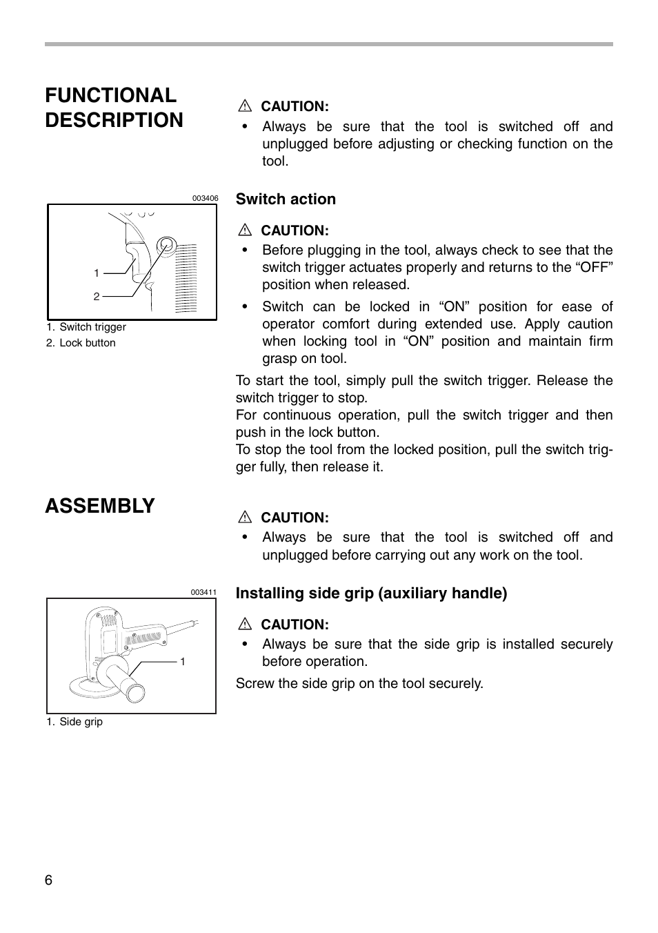 Functional description, Assembly | Makita GV5000 User Manual | Page 6 / 12