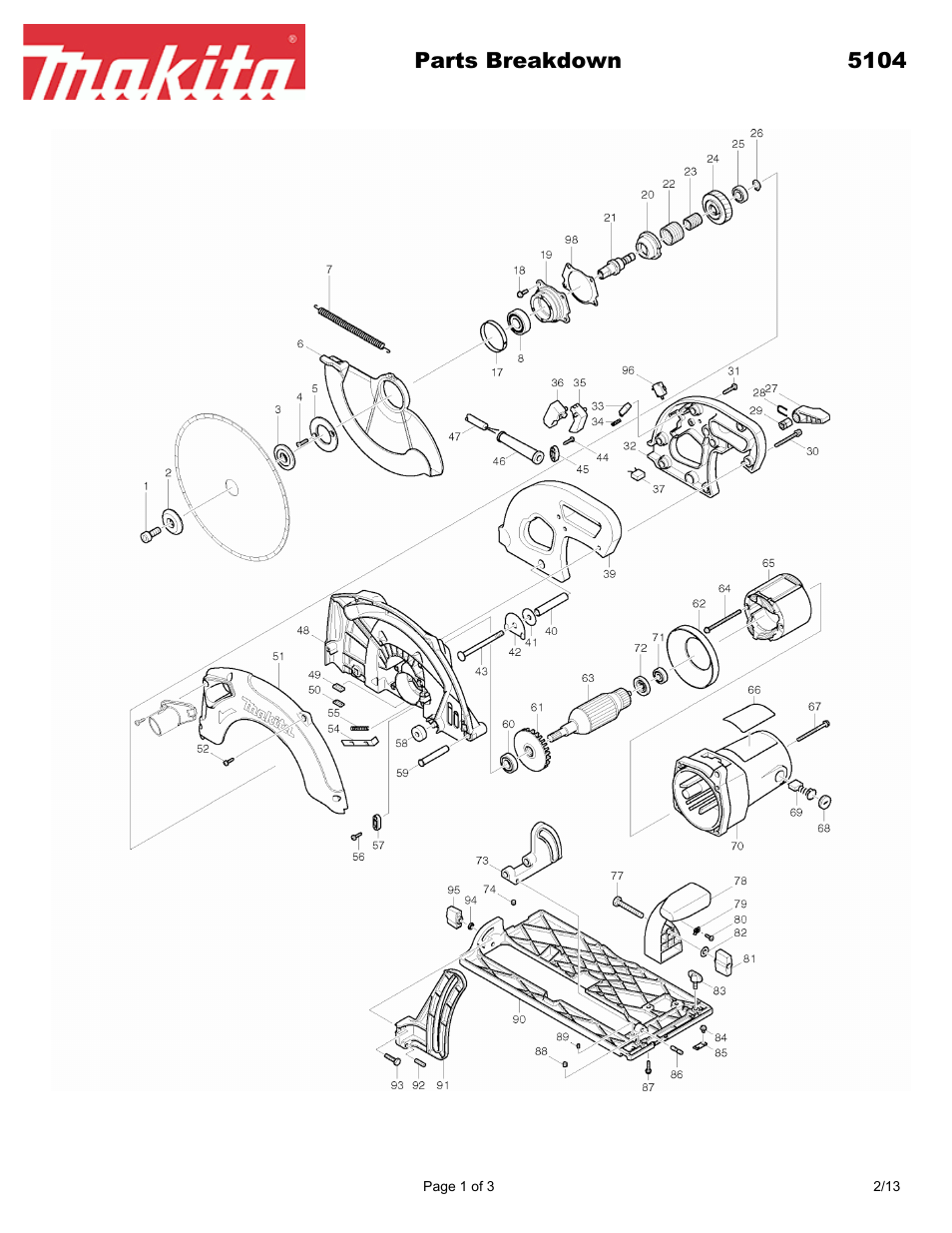 Makita 5104 User Manual | 3 pages