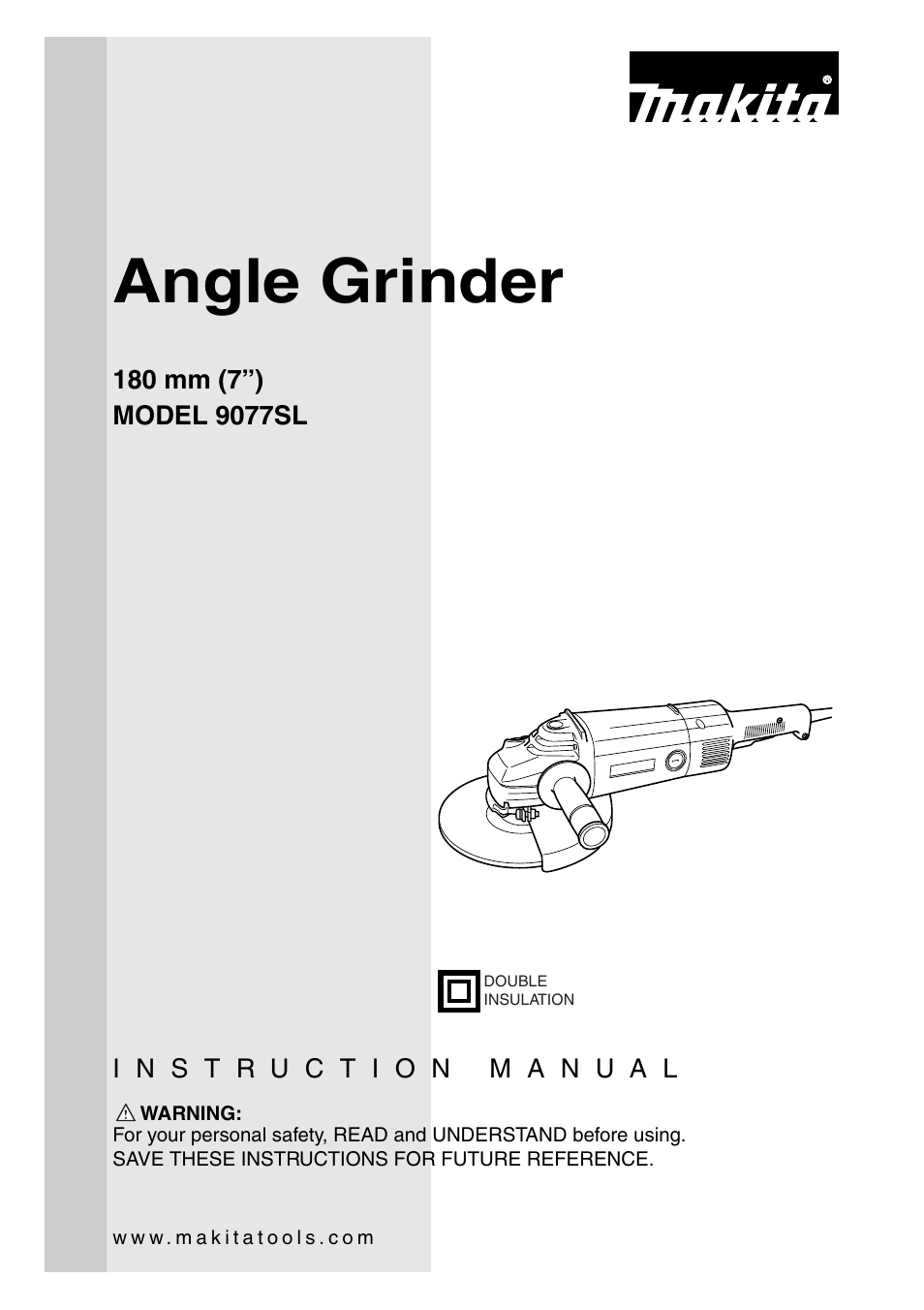 Makita Grinder 9077SL User Manual | 16 pages