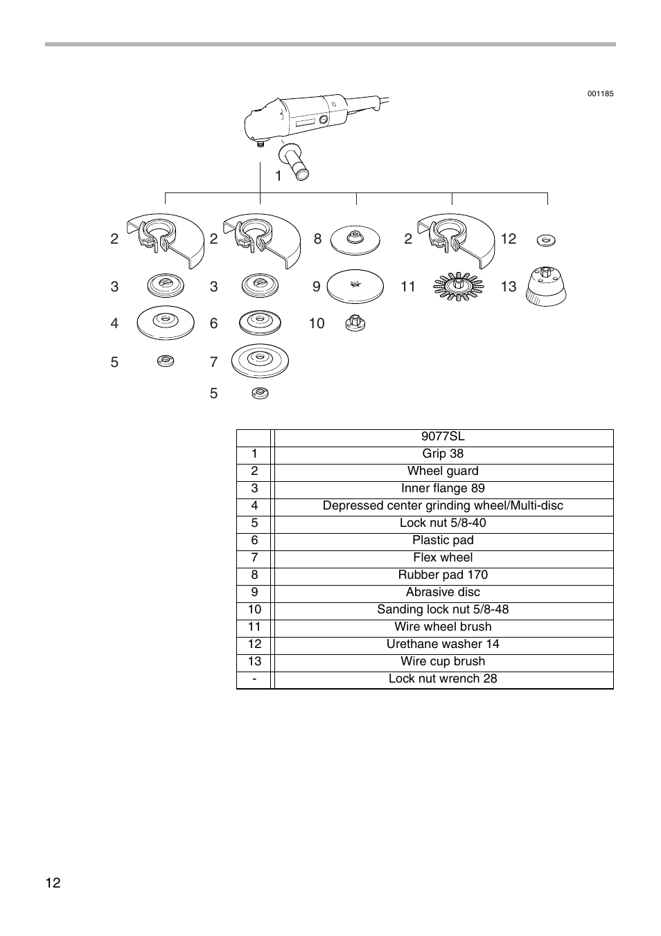 Makita Grinder 9077SL User Manual | Page 12 / 16
