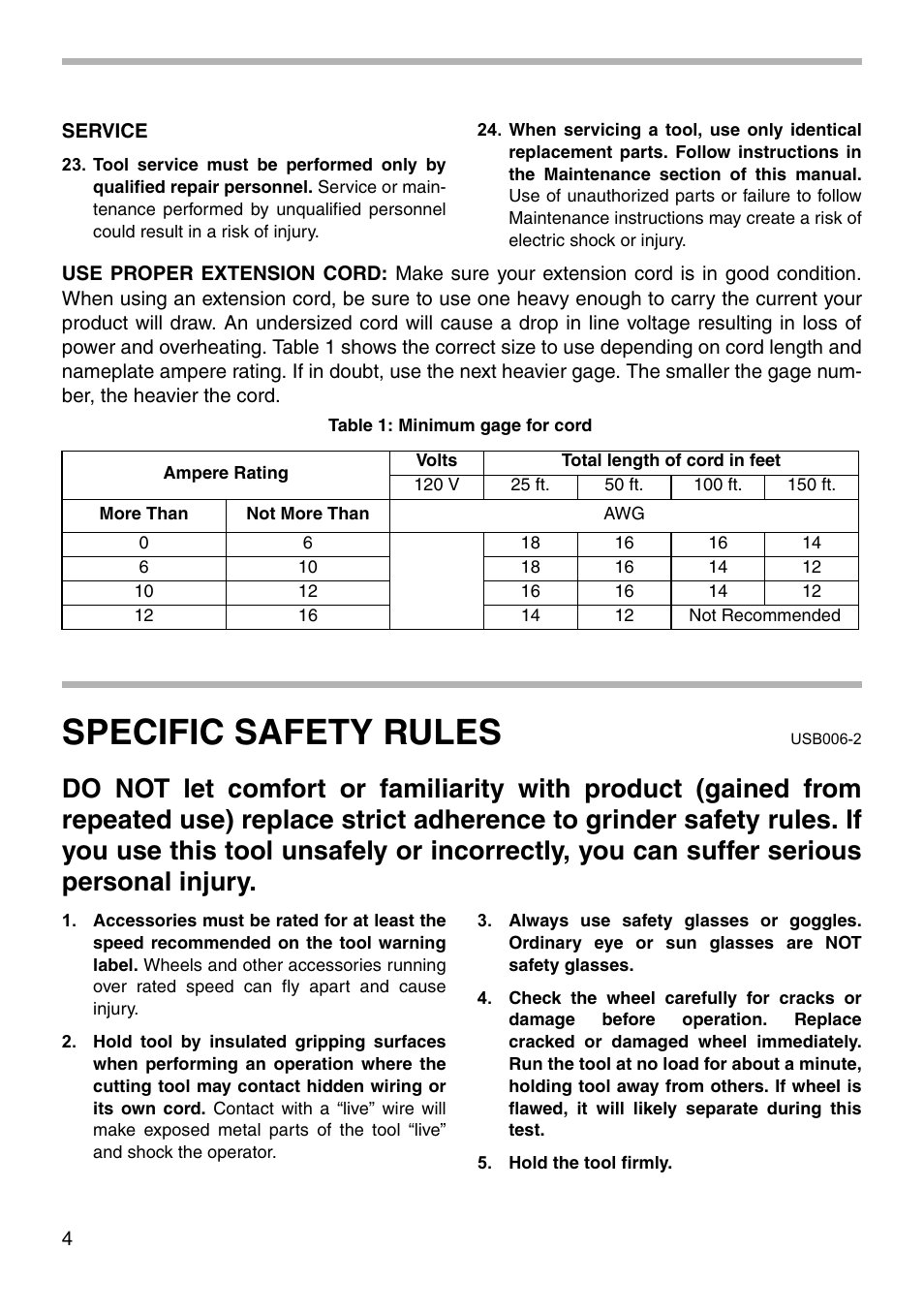 Specific safety rules | Makita GE0600 User Manual | Page 4 / 12