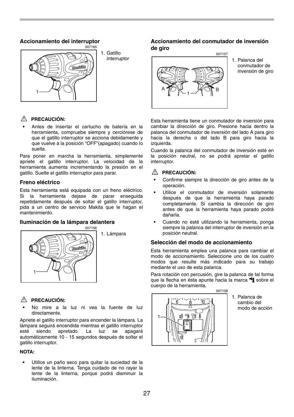 Makita BTP130 User Manual | Page 27 / 36