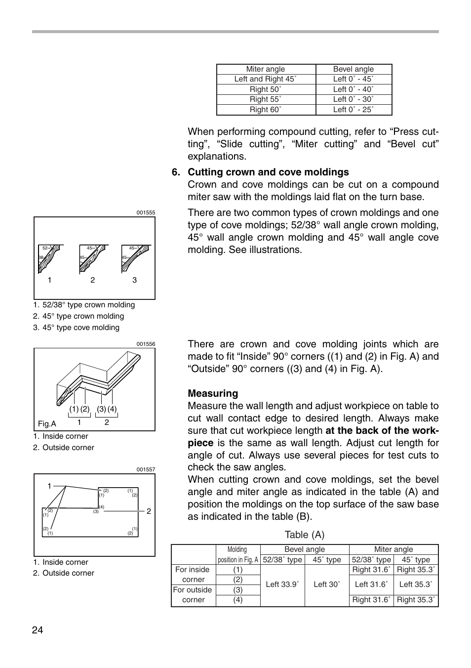 Table (a) | Makita BLS712 User Manual | Page 24 / 36
