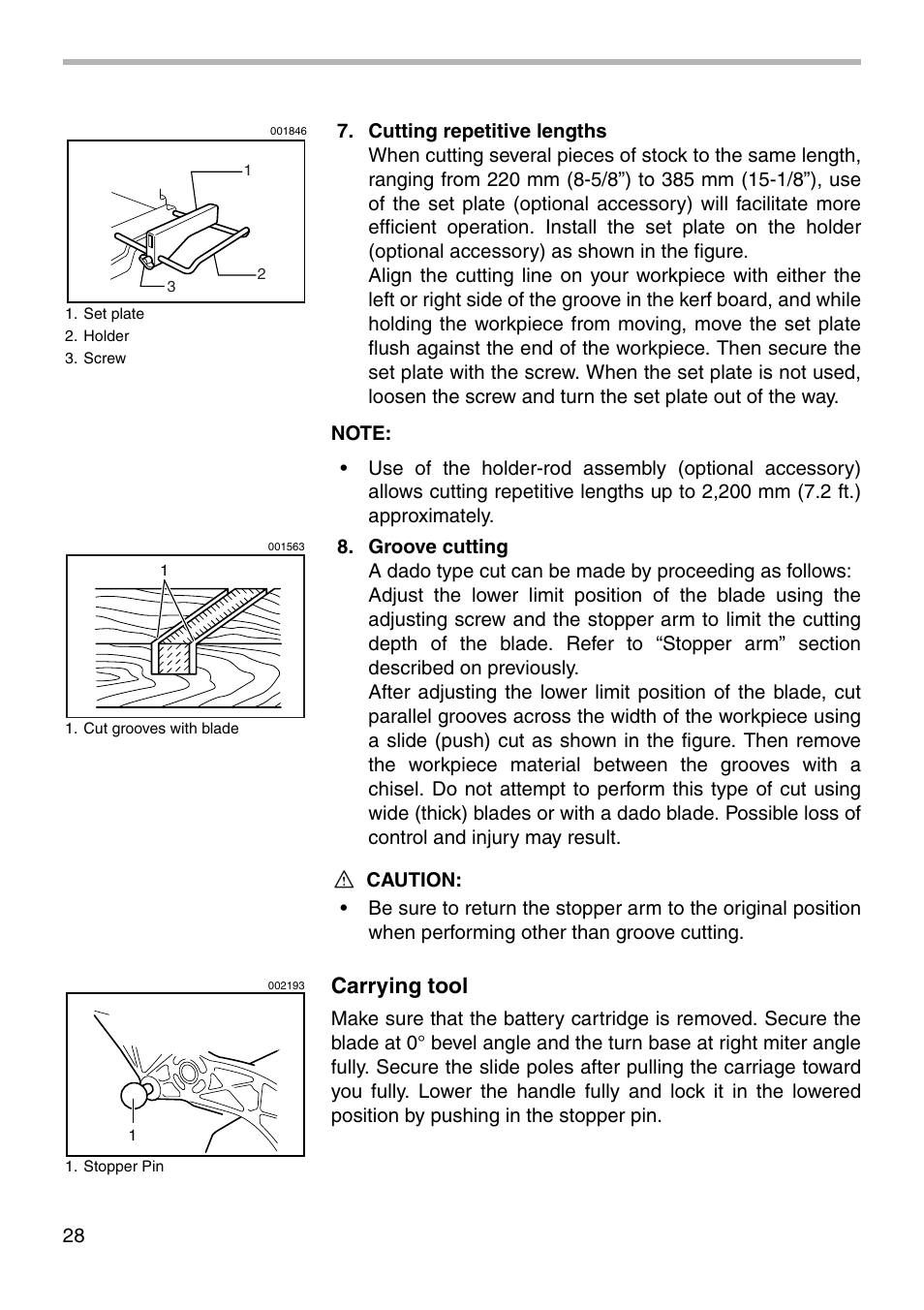 Carrying tool | Makita BLS712 User Manual | Page 28 / 36