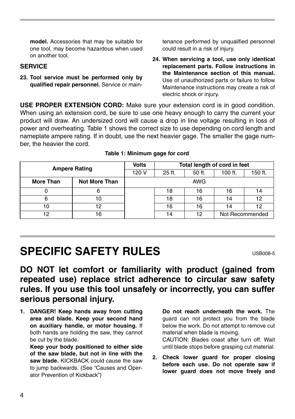 Specific safety rules | Makita 5007NB User Manual | Page 4 / 20