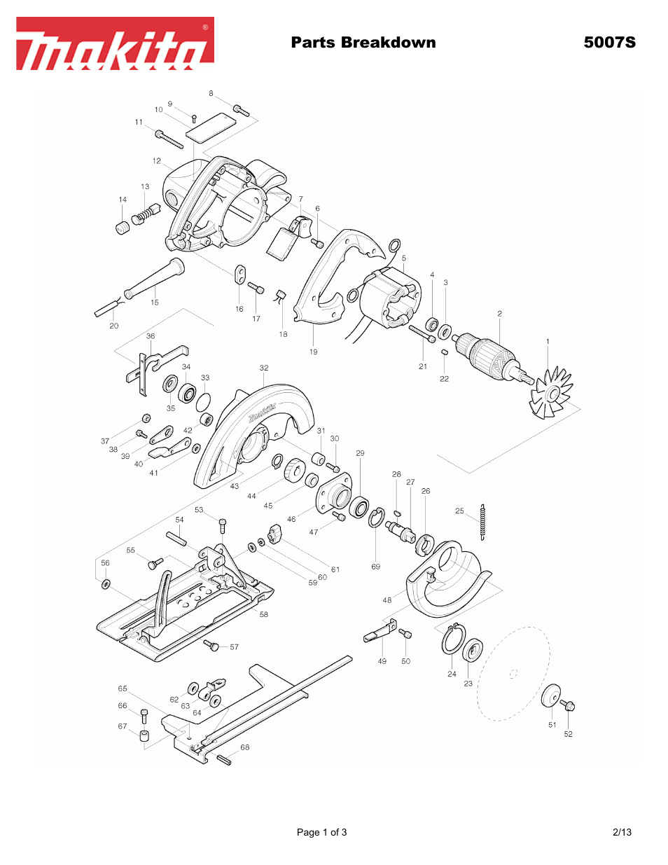 Makita 5007S User Manual | 3 pages