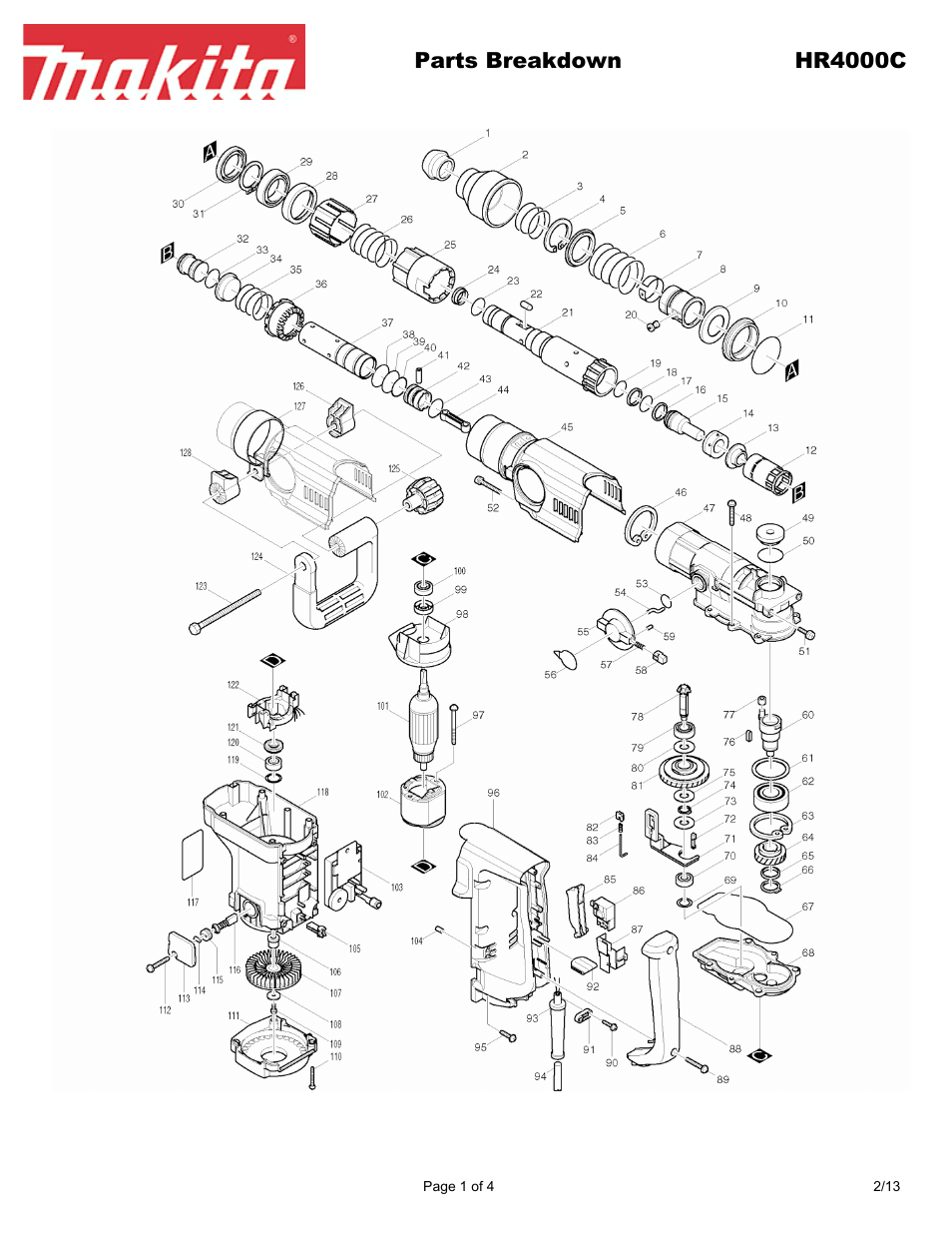 Makita HR4000C User Manual | 4 pages