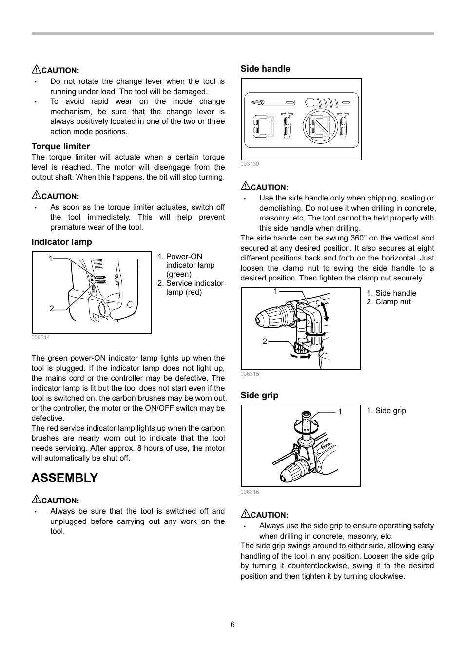 Assembly | Makita HR4510C User Manual | Page 6 / 12