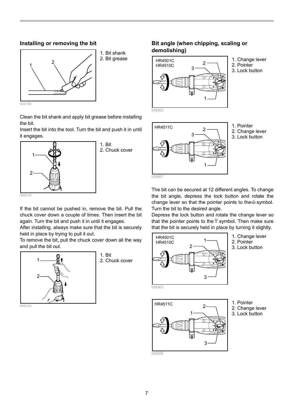 Makita HR4510C User Manual | Page 7 / 12