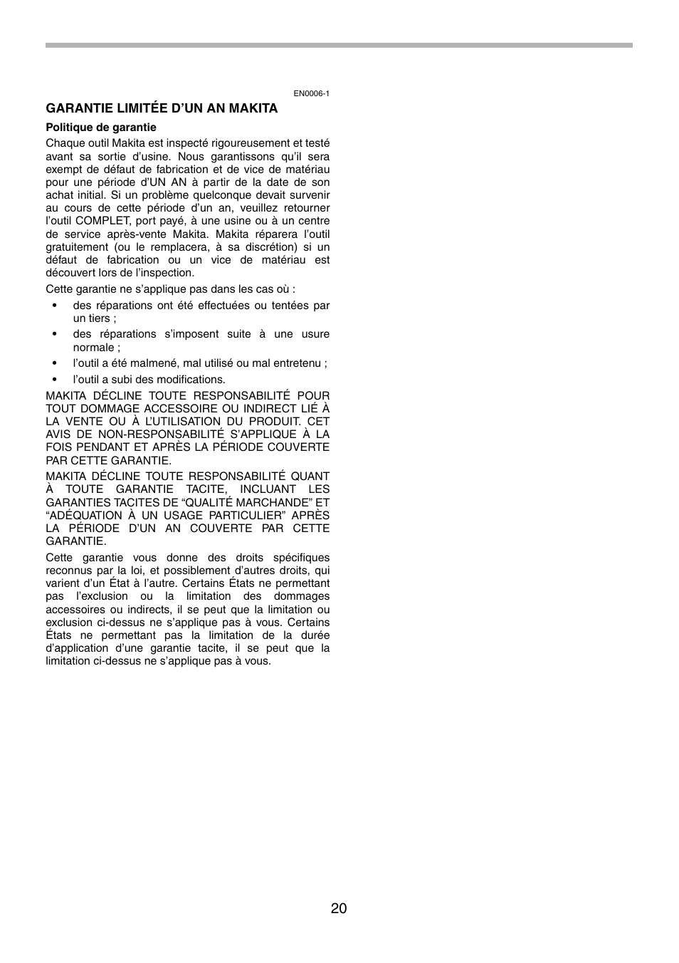 Makita 5620D User Manual | Page 20 / 32