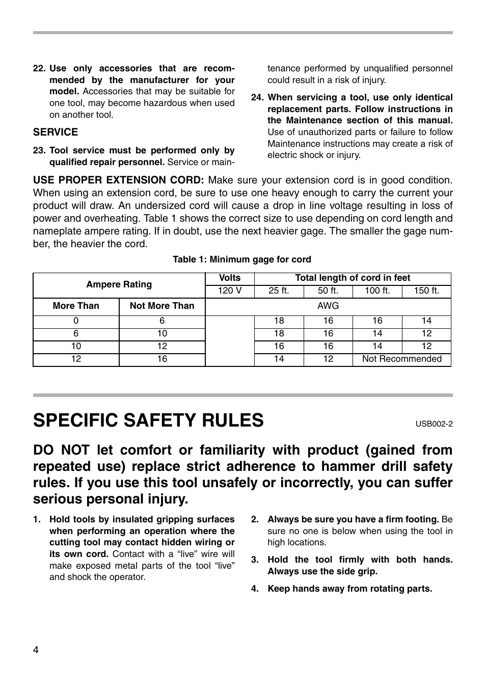 Specific safety rules | Makita HP1500 User Manual | Page 4 / 16