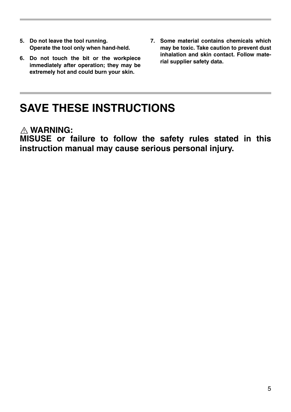 Save these instructions | Makita HP1500 User Manual | Page 5 / 16